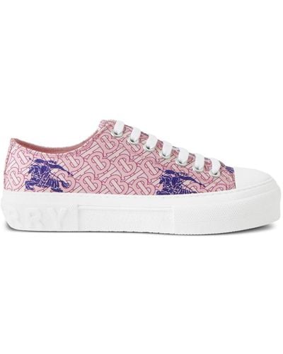 Burberry Cotton Ekd Sneakers - Pink