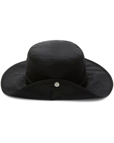 Jil Sander Sombrero de pescador con cierre de cordón - Negro