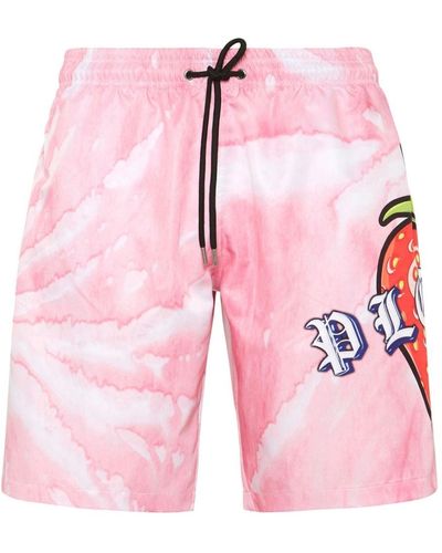Philipp Plein Tutti Frutti-print Swim Shorts - Pink