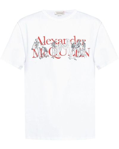 Alexander McQueen T-Shirt mit Logo-Print - Weiß