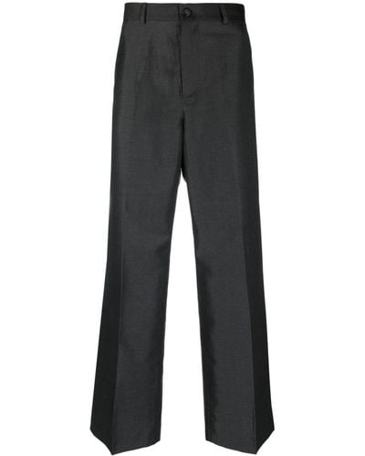 Our Legacy Tuxedo Pressed-crease Wide-leg Pants - Black