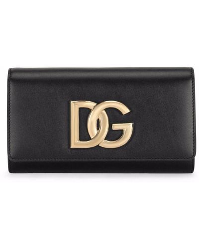 Dolce & Gabbana 3.5 Leather Clutch Bag - Black