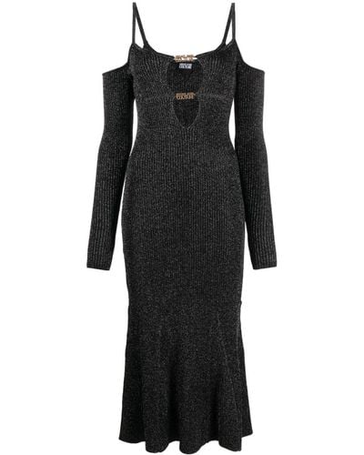Versace ロゴ カットアウト ドレス - ブラック
