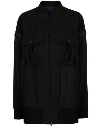 Yohji Yamamoto スタンドカラー ジャケット - ブラック