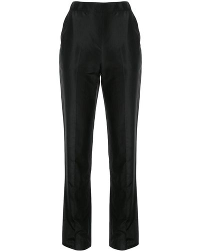 Macgraw Pantalon en soie à taille haute - Noir