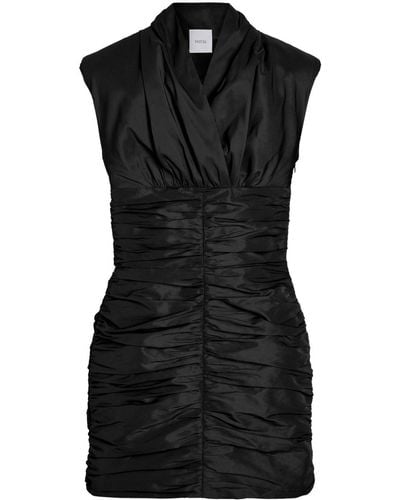 Patou Open-Back Recycled-Faille Mini Dress - Black