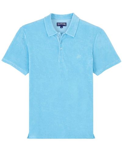 Vilebrequin Besticktes Poloshirt aus Bio-Baumwolle - Blau