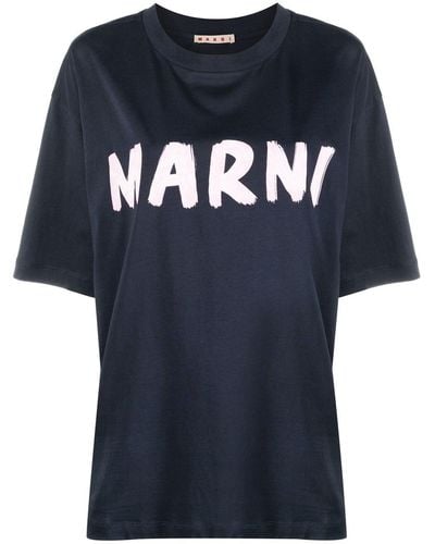 Marni T-shirt à logo imprimé - Bleu