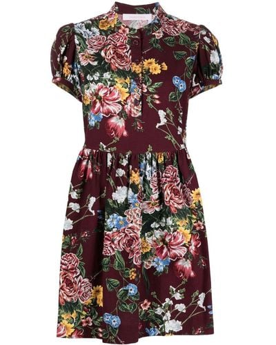 See By Chloé Floral-print Cotton Dress - Red