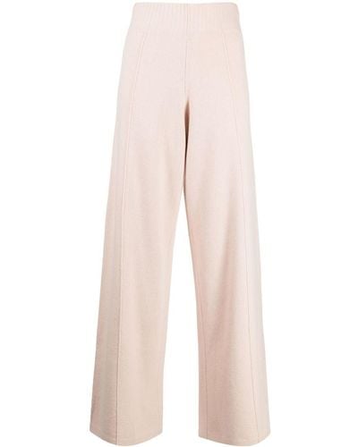 Pringle of Scotland High-waisted Knitted Trousers - Natural
