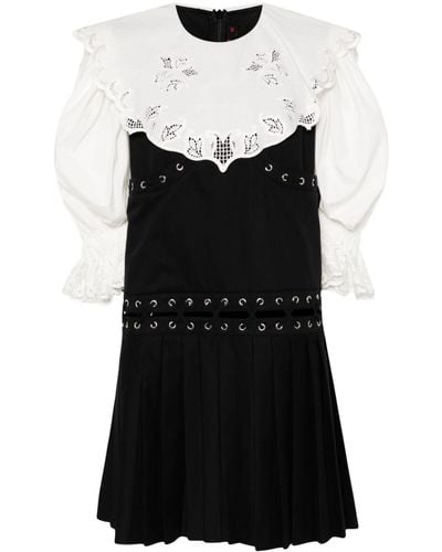 Chopova Lowena Lace-up Cotton Minidress - Black