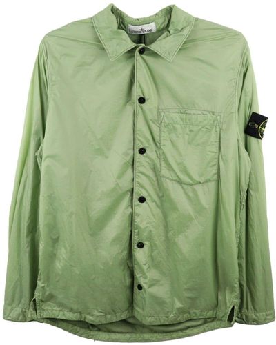 Stone Island Compass-badge Cotton Shirt - Green