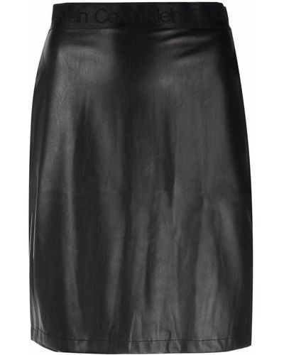 Calvin Klein Aライン スカート - ブラック