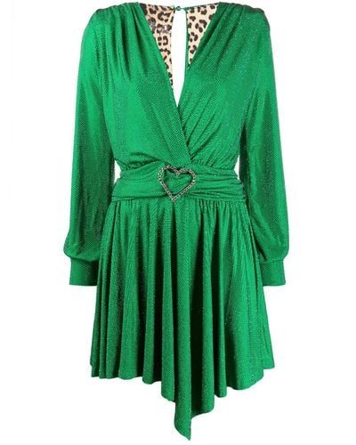 Philipp Plein Kleid mit tiefem V-Ausschnitt - Grün