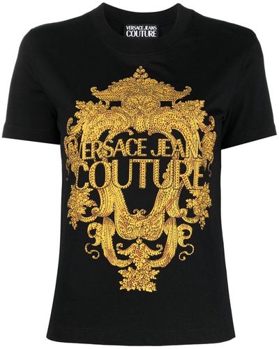 Versace Jeans Couture ヴェルサーチェ・ジーンズ・クチュール バロックプリント Tシャツ - ブラック