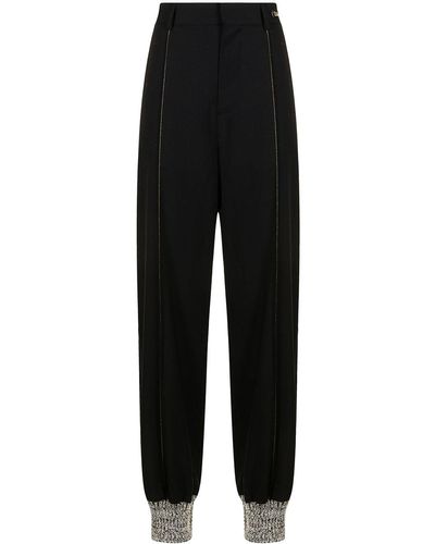 we11done High-waisted Straight-leg Trousers - Black