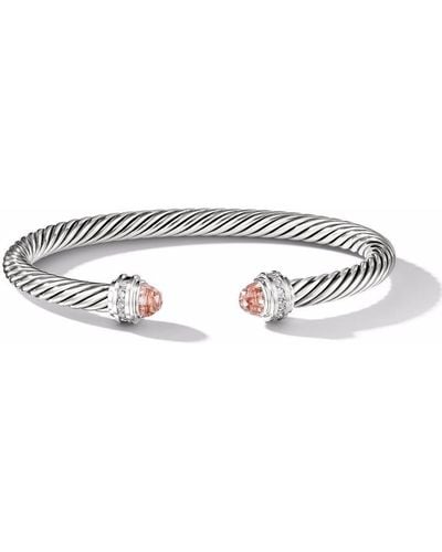 David Yurman Zilveren Cable Classics Armband Met Morganiet En Diamant - Metallic