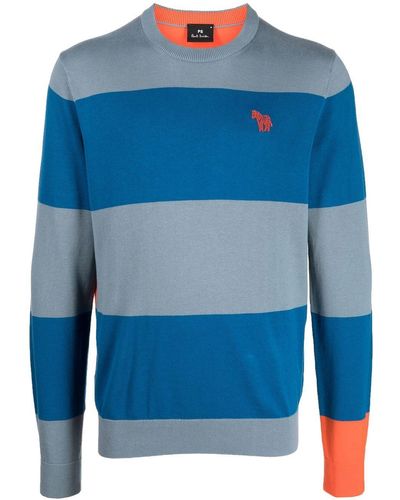 PS by Paul Smith Pullover in Colour-Block-Optik - Blau