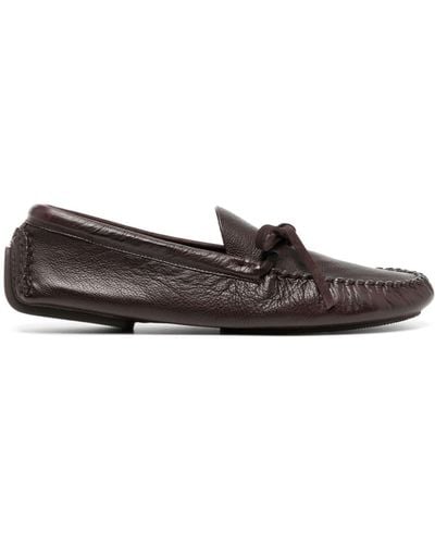 The Row Lucca Leather Loafers - Brown
