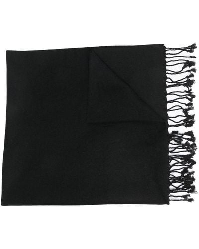 Versace Jeans Couture Bufanda deshilachada con parche del logo - Negro