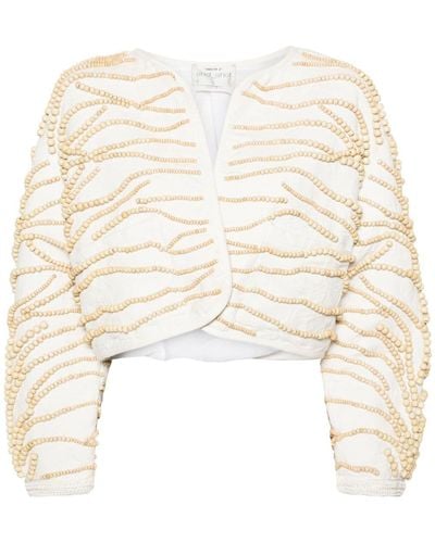Forte Forte Beaded Cropped Jacket - Natural