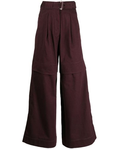 Sa Su Phi Layered-effect Wide-leg Pants - Purple