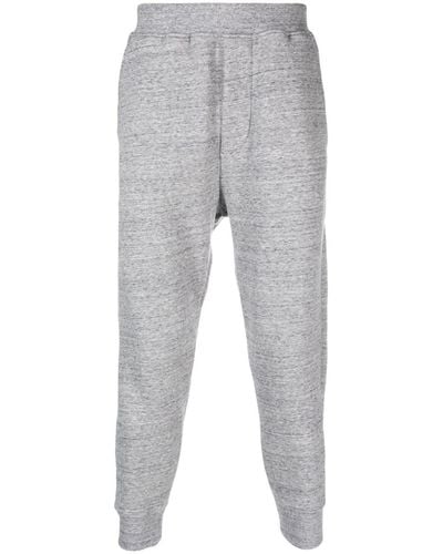 DSquared² Embroidered-logo Cotton Track Trousers - Grey