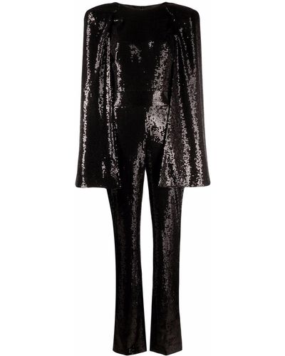 Karl Lagerfeld Sequinned Cape Jumpsuit - Black
