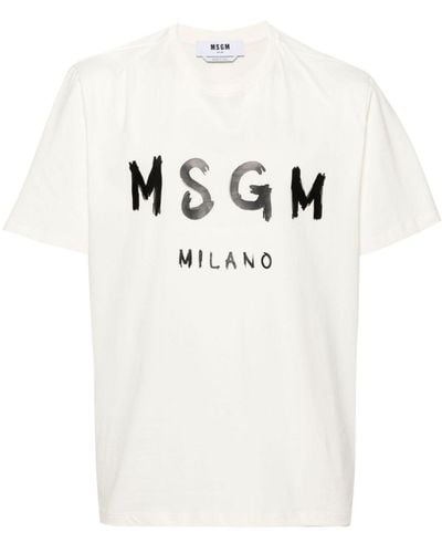 MSGM T-shirt Met Logoprint - Wit