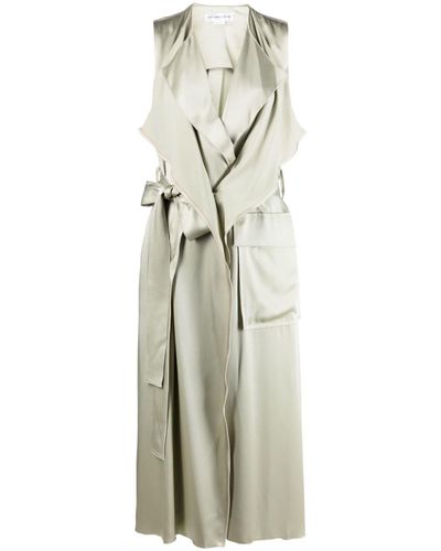 Victoria Beckham Robe mi-longue style trench - Blanc