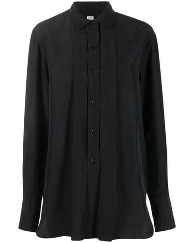 Totême プリーツ シルクシャツ - ブラック