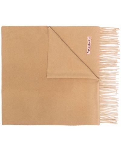 Acne Studios Fringed Cashmere Scarf - Natural