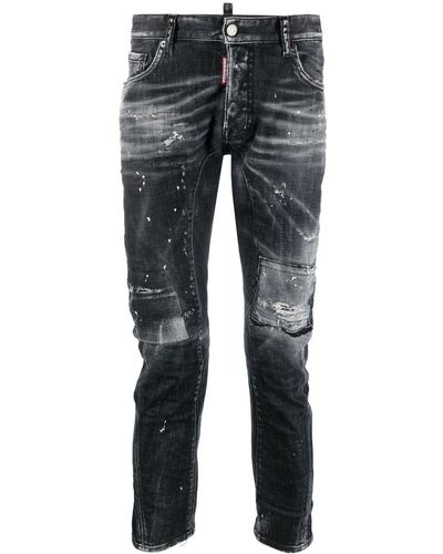 DSquared² Distressed-effect Cropped Jeans - Grey