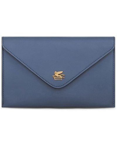 Etro Leather Envelope Purse - Blue