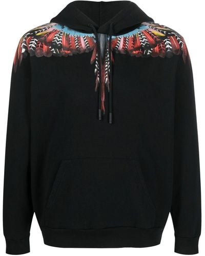 Marcelo Burlon Hoodie Grizzly Wings en coton - Noir