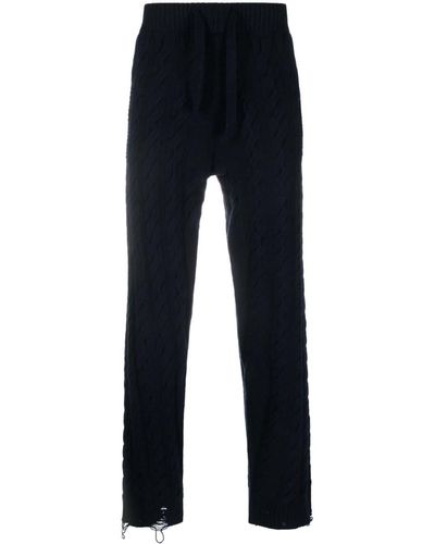 Laneus Cable-knit Track Trousers - Blue