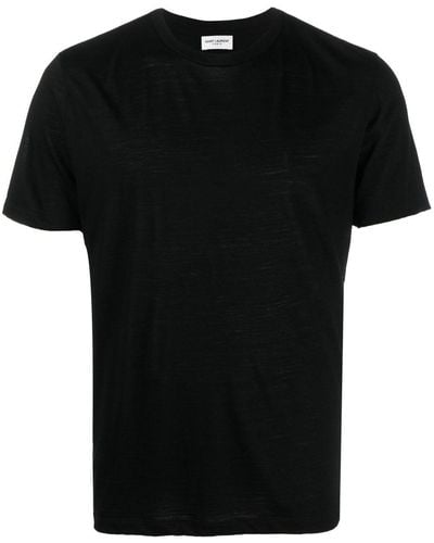 Saint Laurent T-shirt à logo brodé - Noir