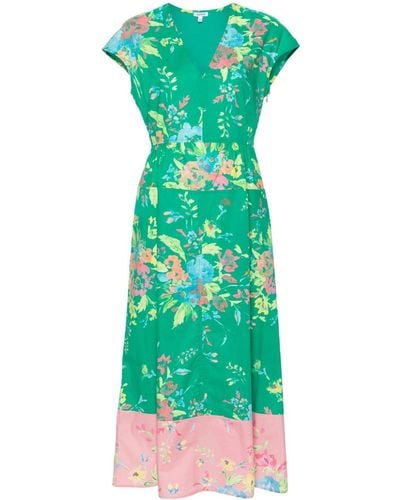 Aspesi Floral-print Cotton Dress - Green