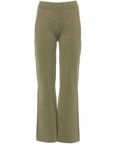 JOSEPH Straight Stretch-silk Pants - Green