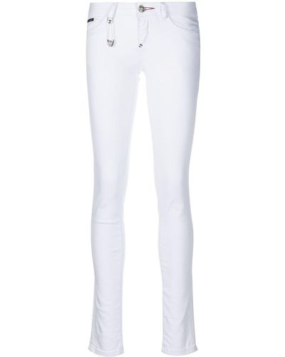 Philipp Plein Halbhohe Skinny-Jeans - Weiß
