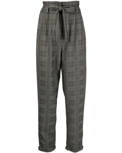 Antonio Marras Check-print High-waisted Trousers - Grey