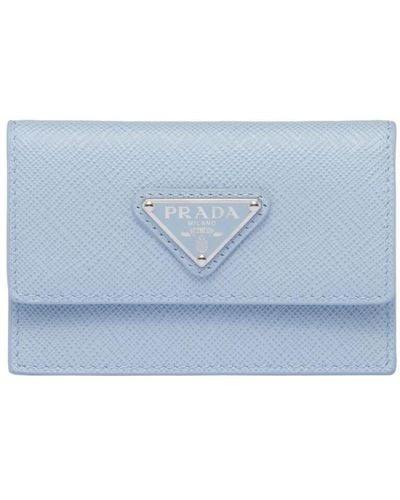 Prada Triangle-plaque Cardholder - Blue