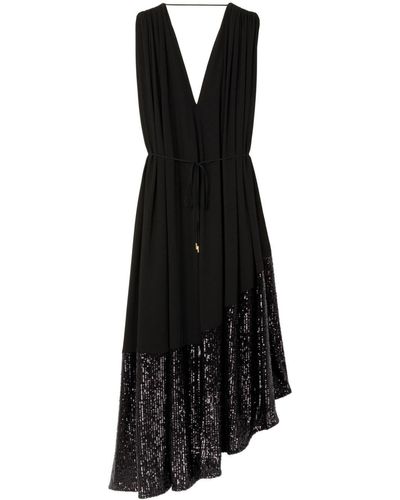 AZ FACTORY Sequin-embellished Pleated Maxi Dress - Black
