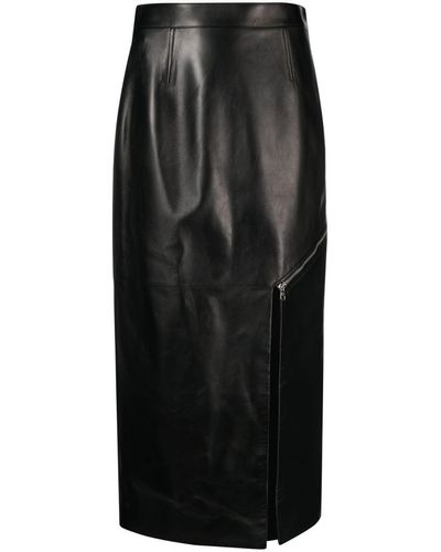 Alexander McQueen Jupe longue plissée - Noir