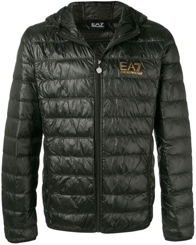 EA7 Down Jacket With Logo - Black