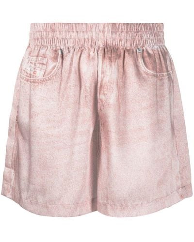 DIESEL Shorts con stampa - Rosa