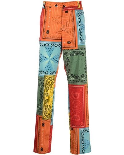 Marcelo Burlon Bandana-print Wool Pants - Multicolor