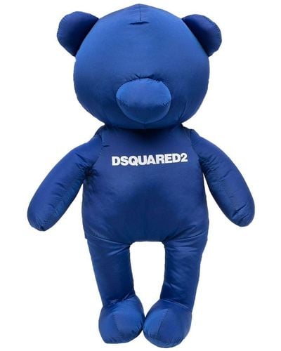 DSquared² Porte-clés à logo ourson imprimé - Bleu