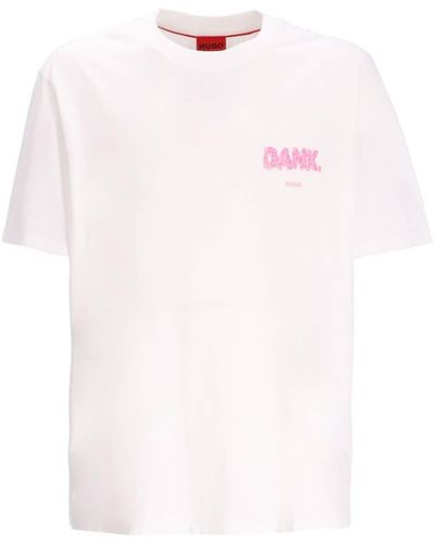 HUGO Logo-print Cotton T-shirt - Pink