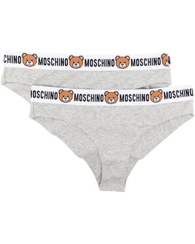 Moschino Teddy Bear Waistband Briefs (pack Of Two) - White